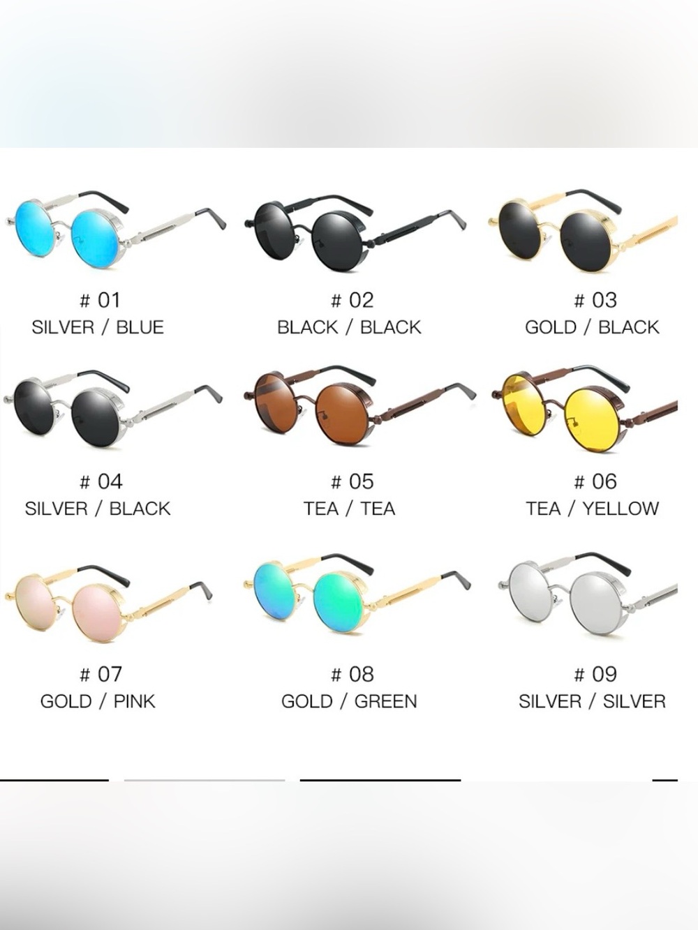 Jollynova Steampunk round sunglasses